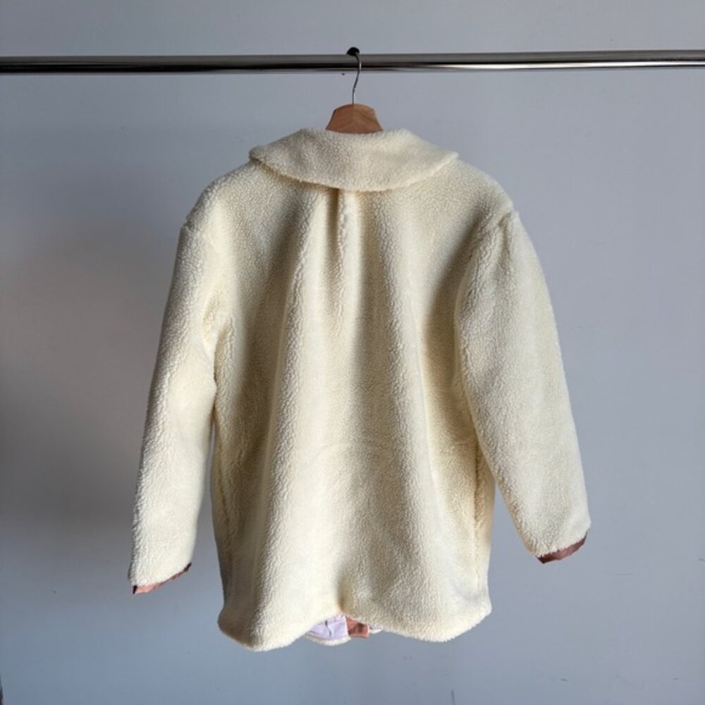 $169 NWT Cream For Love And Lemons “Katrina” Faux Shearling Jacket Sz XS S - Picture 9 of 11